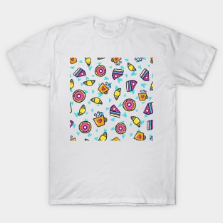 Coffee & Donut - Doodle T-Shirt